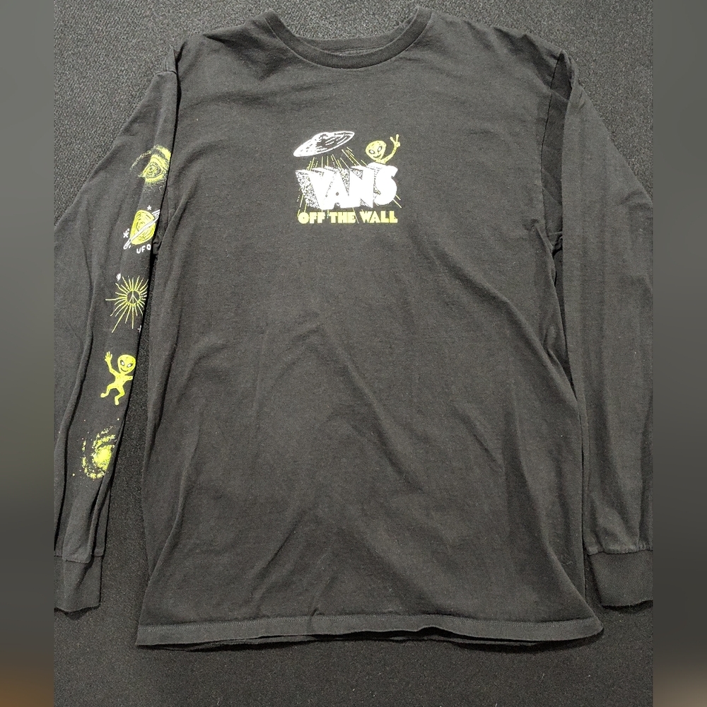 Vans "Space Greetings" Long Sleeve Tee (Black) T-Shirt, Size Large